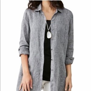 NEW J. Jill Linen Yard Dyed Tunic Cottagecore MP